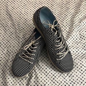Polka Dot Lace-Up Sneakers NEW